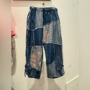 El Rodeo patchwork denim baggy pants
